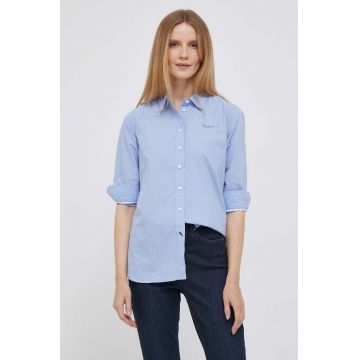 Pepe Jeans camasa din bumbac femei, cu guler clasic, regular