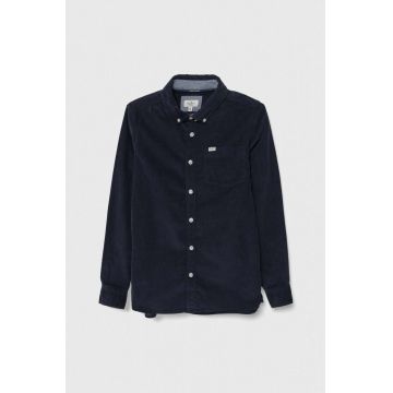 Pepe Jeans camasa din velur culoarea albastru marin