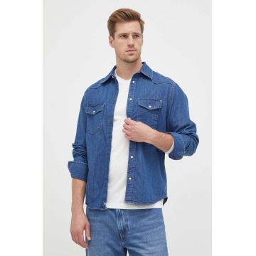 Pepe Jeans camasa jeans Carson barbati, cu guler clasic, regular