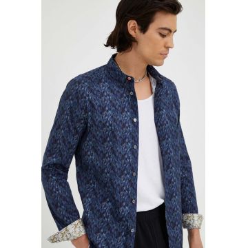 PS Paul Smith camasa barbati, culoarea albastru marin, cu guler clasic, slim