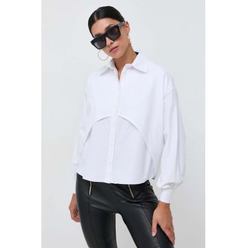 Silvian Heach camasa femei, culoarea alb, cu guler clasic, relaxed