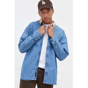 Vans camasa jeans barbati, cu guler clasic, relaxed