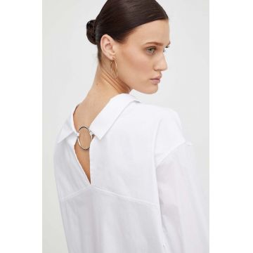 Alohas camasa din bumbac Petra femei, culoarea alb, cu guler clasic, relaxed