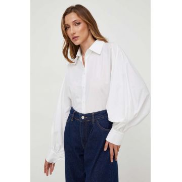 Answear Lab camasa din bumbac X limited collection NO SHAME femei, culoarea alb, cu guler clasic, relaxed