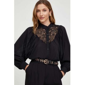 Answear Lab camasa din bumbac X limited collection NO SHAME femei, culoarea negru, relaxed