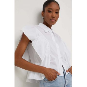 Answear Lab camasa femei, culoarea alb, cu guler clasic, regular