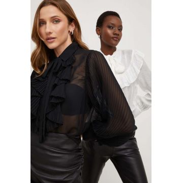 Answear Lab camasa X limited collection NO SHAME femei, culoarea negru, cu guler clasic, regular
