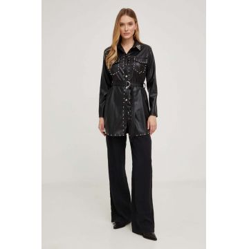 Answear Lab camasa X limited collection NO SHAME femei, culoarea negru, cu guler clasic, regular Answear Lab camasa X limited collection NO SHAME femei, culoarea negru, cu guler clasic, regular