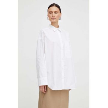 By Malene Birger camasa din bumbac femei, culoarea alb, cu guler clasic, relaxed