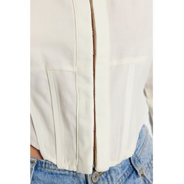 Camasa crop cu maneci lungi