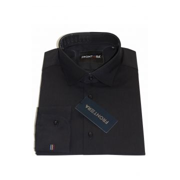 Camasa premium barbati, bumbac, slim fit - FRONTERA - negru 2