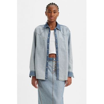 Camasa reversibila relaxed fit din denim Donovan