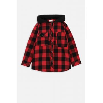 Coccodrillo camasa de bumbac pentru copii culoarea bordo