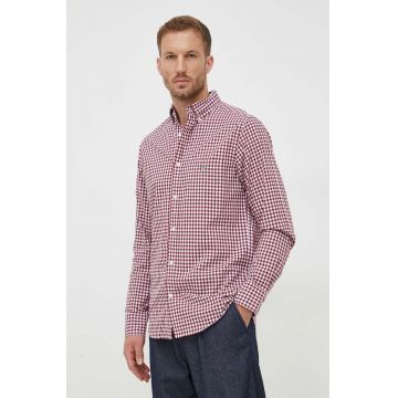 Gant camasa din bumbac barbati, culoarea rosu, cu guler button-down, regular