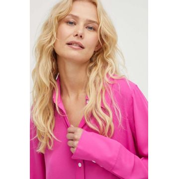 Levi's camasa femei, culoarea roz, cu guler clasic, regular