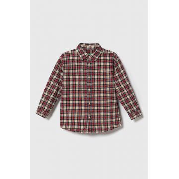 United Colors of Benetton camasa de bumbac pentru copii culoarea bordo