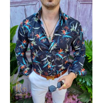 Cămașă Reginald de bărbați, Slim Fit, cu imprimeuri - CM501