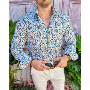 Cămașă Reginald de bărbați, Slim Fit, cu imprimeuri - CM502