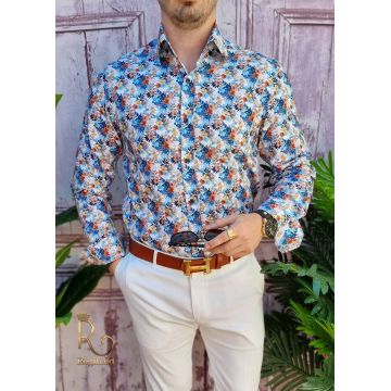 Cămașă Reginald de bărbați, Slim Fit, cu imprimeuri - CM504