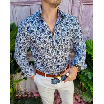 Cămașă Reginald de bărbați, Slim Fit, cu imprimeuri - CM506