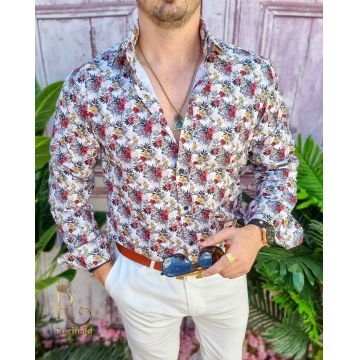Cămașă Reginald de bărbați, Slim Fit, cu imprimeuri - CM508