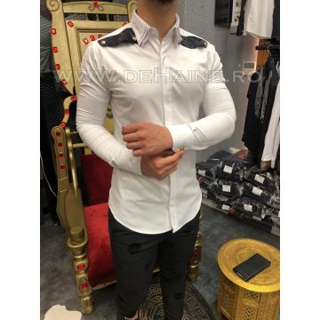 Camasa barbati alba slim fit pentru evenimente B5735   6-5