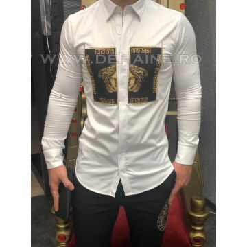 Camasa barbati alba slim fit pentru evenimente B5738 12-3