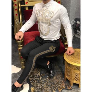 Camasa barbati alba slim fit pentru evenimente B5739 4-3