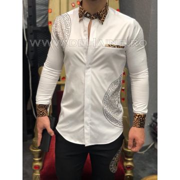 Camasa barbati alba slim fit pentru evenimente B5785 7-5-1