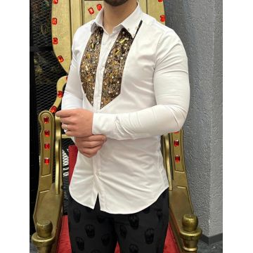 Camasa barbati alba slim fit pentru evenimente B8372 18-3.1