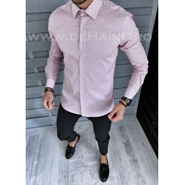 Camasa barbati eleganta roz cu imprimeu A5635 11-4.2
