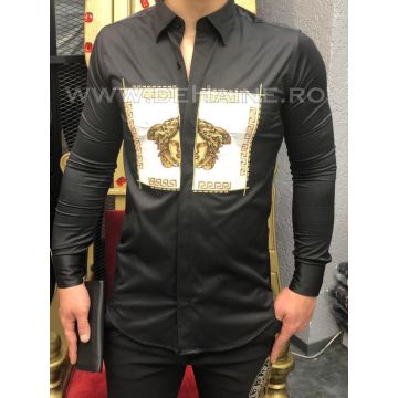 Camasa barbati neagra slim fit pentru evenimente B5732  O6-3.1