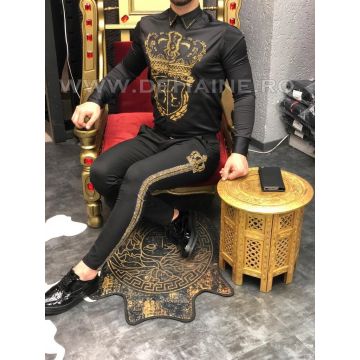 Camasa barbati neagra slim fit pentru evenimente B5782 P18-4.2