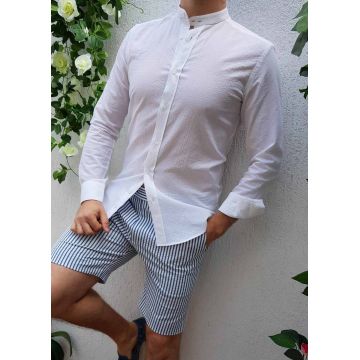 Camasa barbati slim fit alba de vara - CM140