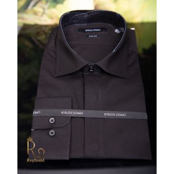 Camasa bleumarin inchis de barbati, slim-fit, cu pense   - CR006