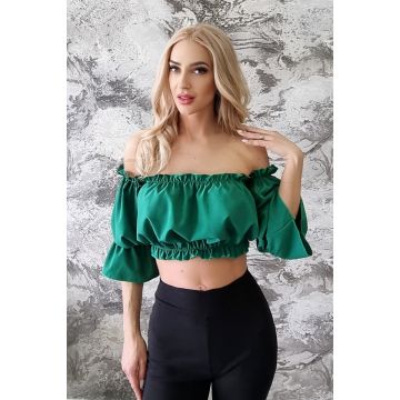 Camasa dama Narccise, pe umeri si maneci trei sferturi, Verde