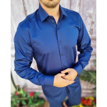 Camasa de barbati, Slim Fit, Bleumarin inchis  cu maneca lunga - CR11
