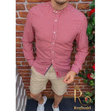 Camasa de barbati, slim fit, cu tunica, in patratele Summer Collection - CM319