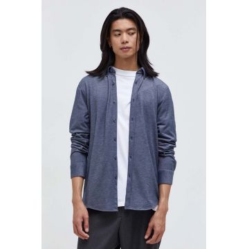Abercrombie & Fitch camasa barbati, culoarea albastru marin, cu guler button-down, regular