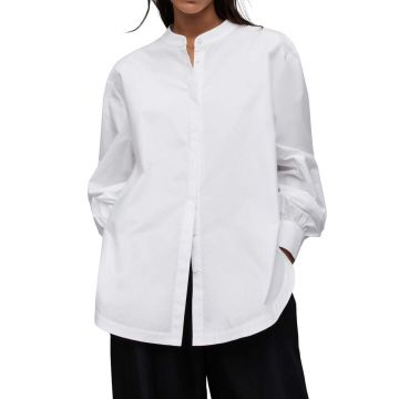 AllSaints camasa din bumbac WH030X MARCIE SHIRT femei, culoarea alb, cu guler stand-up, relaxed