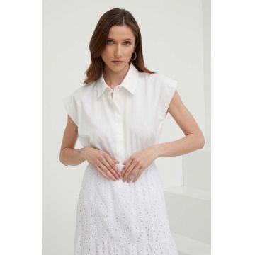 Answear Lab camasa femei, culoarea alb, cu guler clasic, relaxed