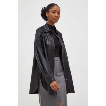 Answear Lab camasa femei, culoarea negru, cu guler clasic, relaxed