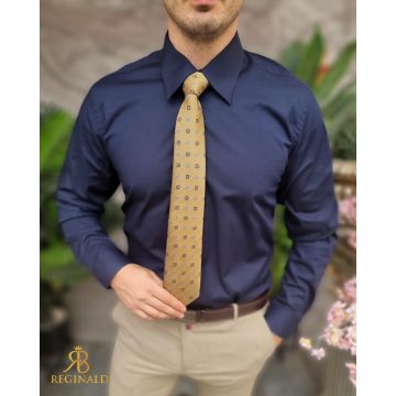 Cămașă bleumarin , guler ascutit, regular fit - CR150