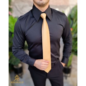 Cămașă neagra Marcuzzi, guler ascutit, slim-fit - CR146