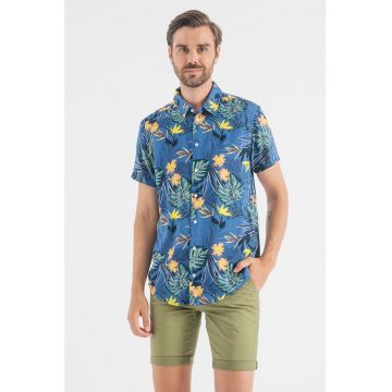 Camasa cu maneci scurte si model tropical