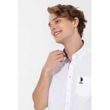 Camasa de bumbac cu guler fixat cu nasturi