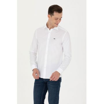 Camasa de bumbac cu logo discret