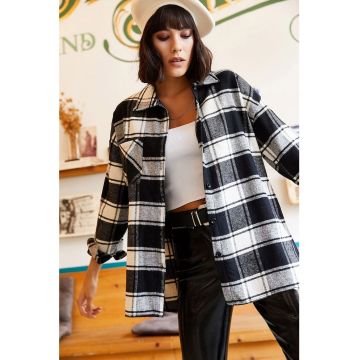 Camasa relaxed fit cu model in carouri