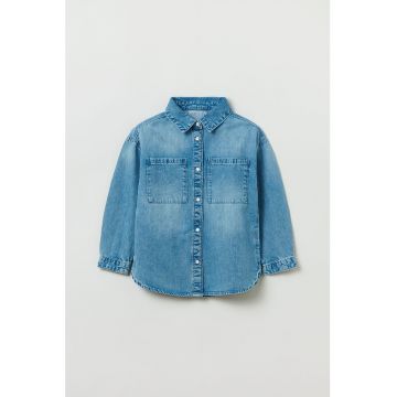 Camasa din denim cu buzunare aplicate