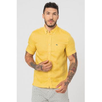 Camasa regular fit de in cu maneci scurte